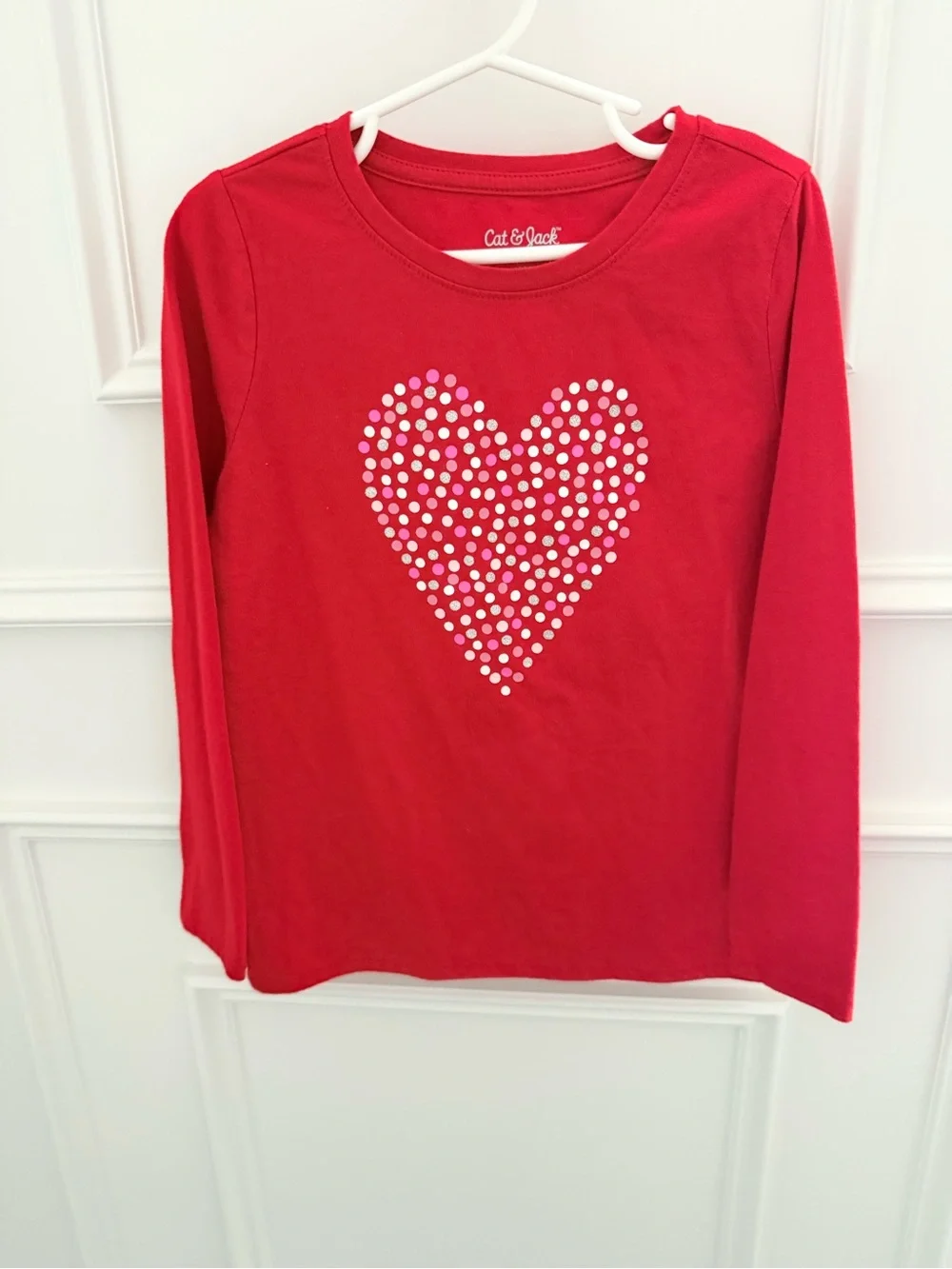 Girls Red Heart Long Sleeve tee